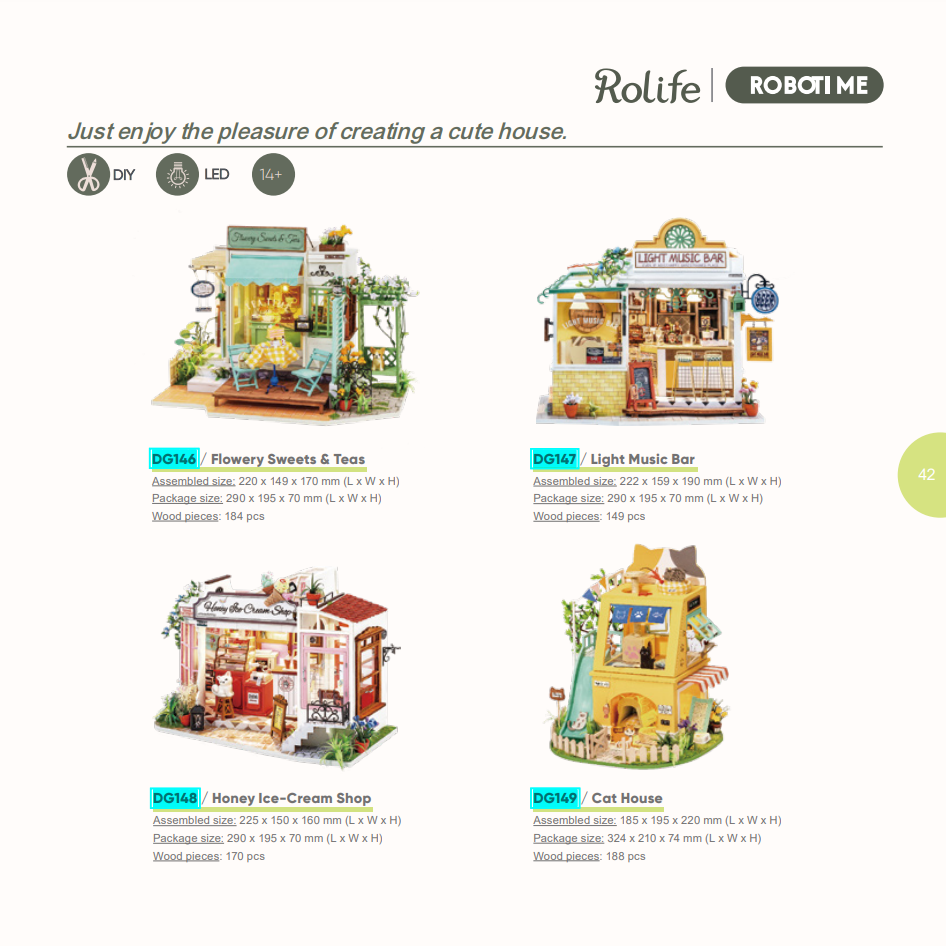 A sample of the Robotime product catalog