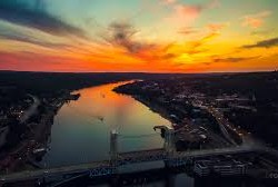 Bridge river view at night